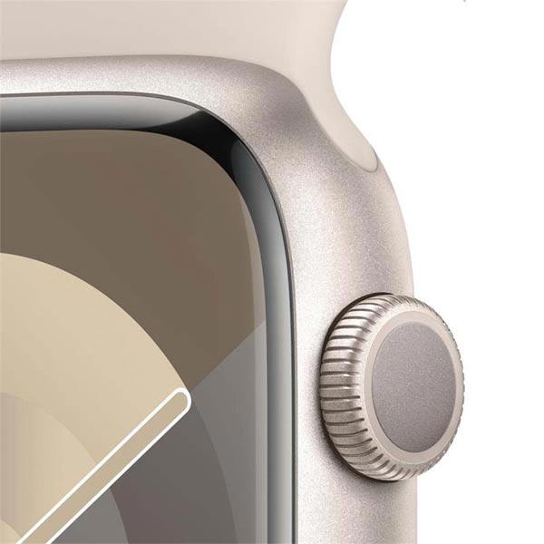 Apple Watch Series 9 GPS 45mm Starlight Aluminium Case with Starlight Sport Band - S/M