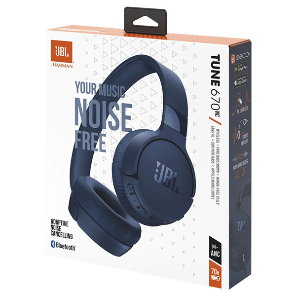 Bezdrátová sluchátka JBL Tune 670NC, modrá Bezdrátová sluchátka JBL Tune 670NC, modrá
