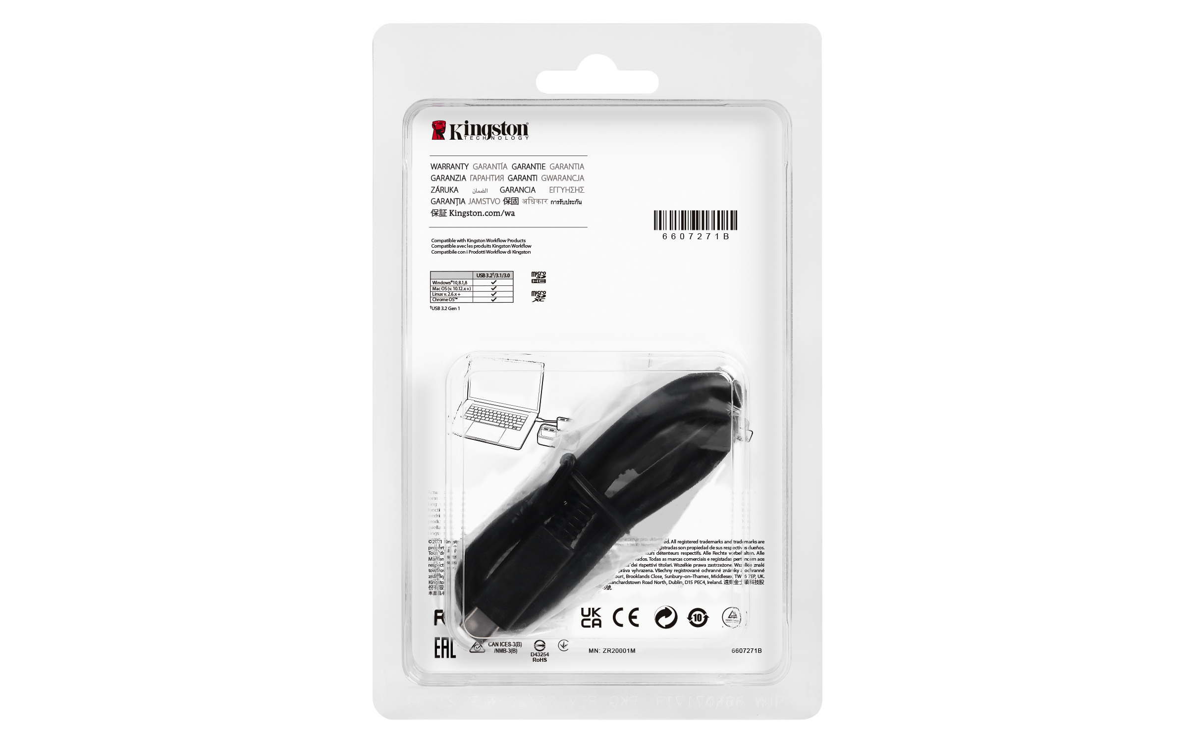 Čtečka paměťových karet Kingston Workflow, USB 3.2 Čtečka paměťových karet Kingston Workflow, USB 3.2
