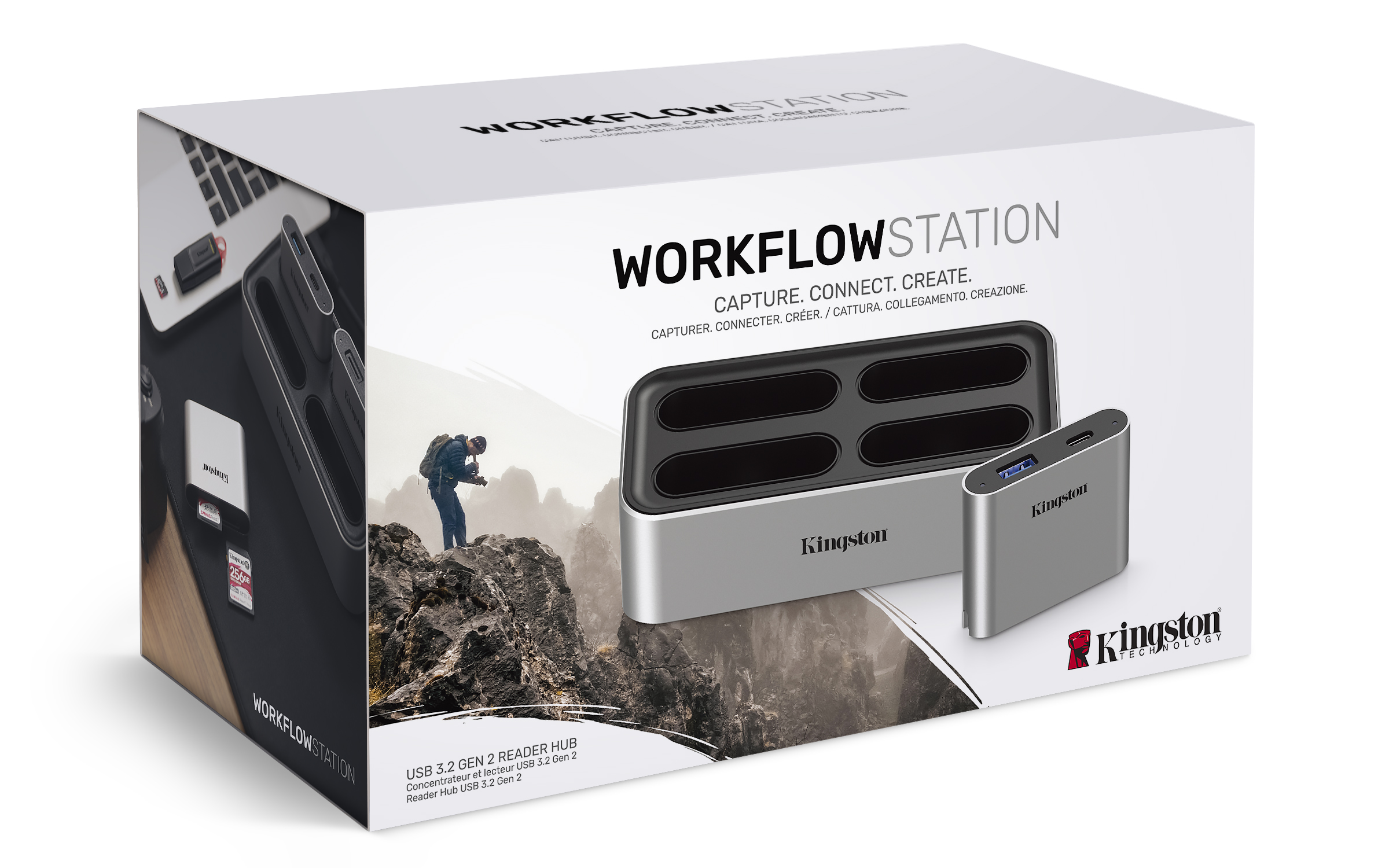 Dokovací stanice pro čtečky paměťových karet Kingston Workflow + USB mini HUB Dokovací stanice pro čtečky paměťových karet Kingston Workflow + USB mini HUB