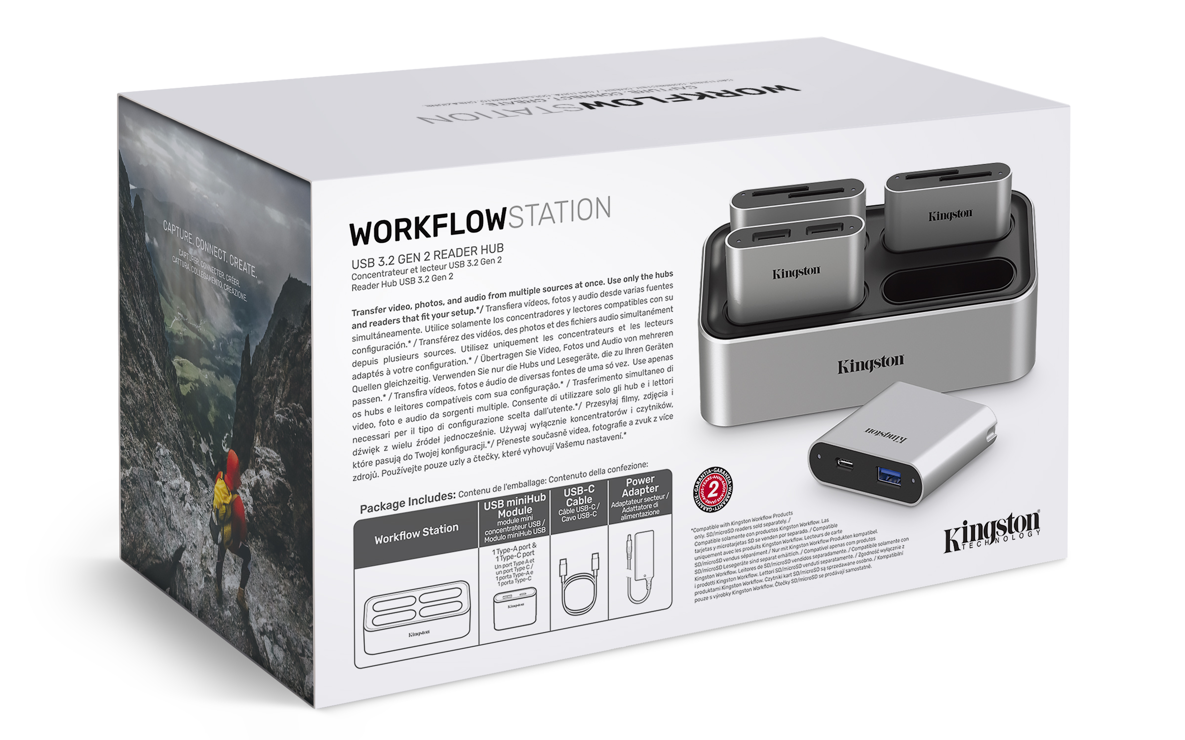 Dokovací stanice pro čtečky paměťových karet Kingston Workflow + USB mini HUB Dokovací stanice pro čtečky paměťových karet Kingston Workflow + USB mini HUB