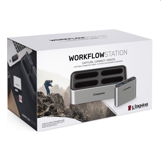 Dokovací stanice pro čtečky paměťových karet Kingston Workflow + USB mini HUB Dokovací stanice pro čtečky paměťových karet Kingston Workflow + USB mini HUB