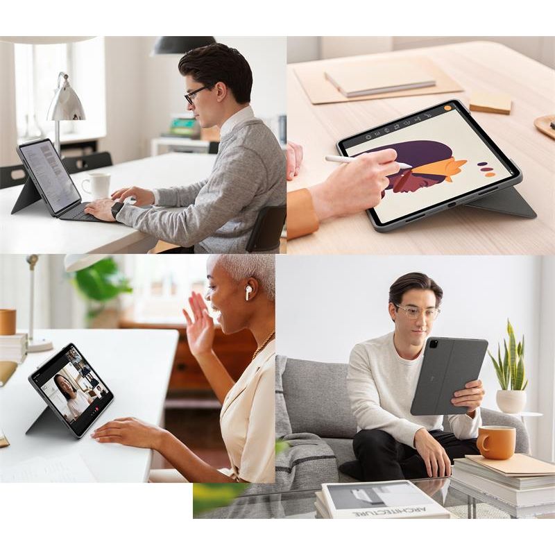 Logitech COMBO TOUCH pre iPad Pro 12.9" (5. a 6. gen.) - šedá - UK Logitech COMBO TOUCH pre iPad Pro 12.9" (5. a 6. gen.) - šedá - UK