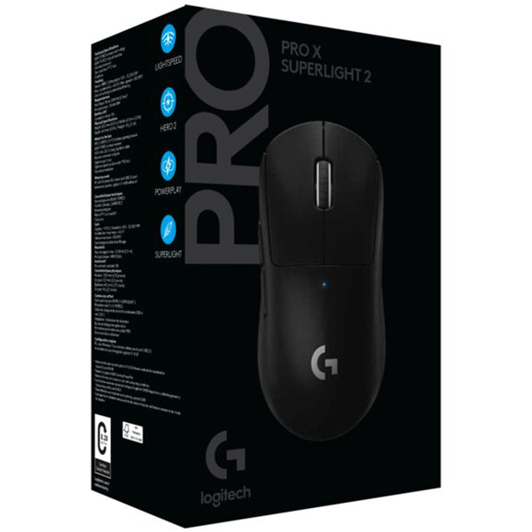 Logitech G PRO X SUPERLIGHT 2 Wireless Gaming Mouse, black