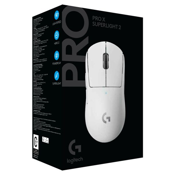 Logitech G PRO X SUPERLIGHT 2 Wireless Gaming Mouse, white