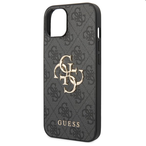 Pouzdro Guess PU 4G Metal Logo pro iPhone 15 Plus, šedé