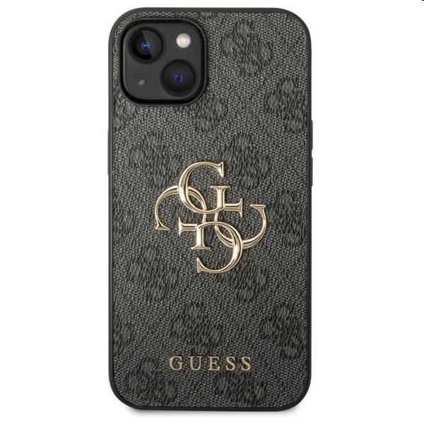 Pouzdro Guess PU 4G Metal Logo pro iPhone 15 Plus, šedé