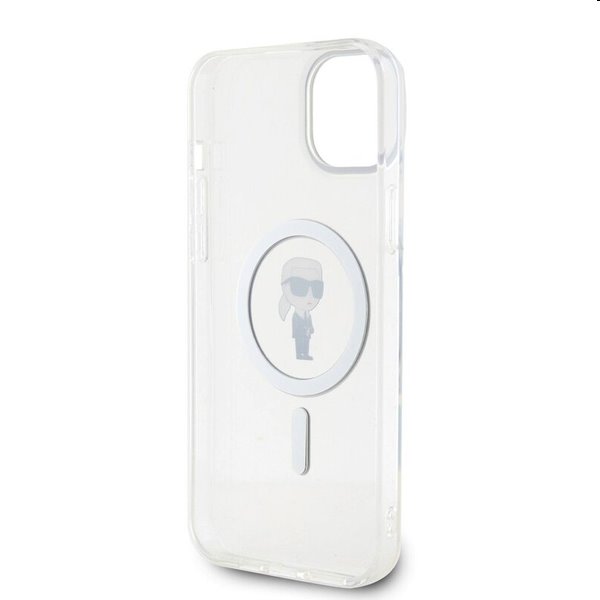 Pouzdro Karl Lagerfeld IML Ikonik MagSafe pro Apple iPhone 15 Plus, transparentní