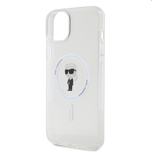 Pouzdro Karl Lagerfeld IML Ikonik MagSafe pro Apple iPhone 15 Plus, transparentní