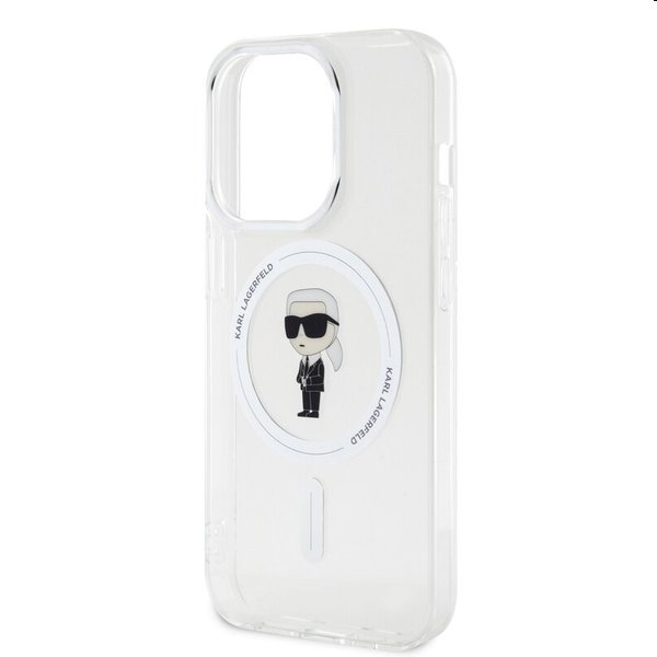 Pouzdro Karl Lagerfeld IML Ikonik MagSafe pro Apple iPhone 15 Pro, transparentní