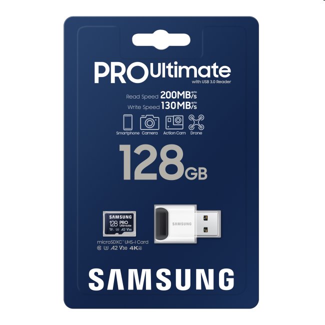 Samsung PRO Ultimate Micro SDXC 128GB + USB adaptér
