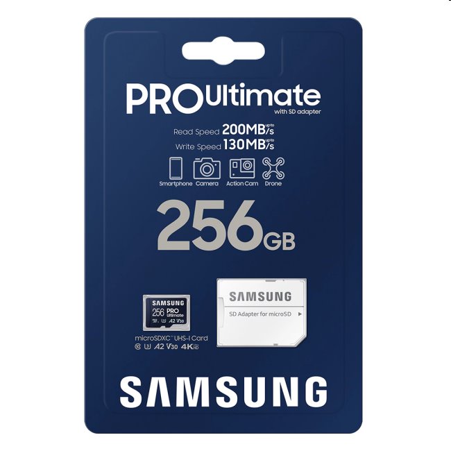 Samsung PRO Ultimate Micro SDXC 256GB + SD adaptér