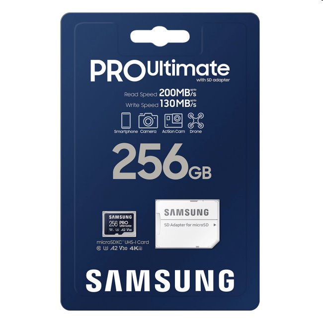 Samsung PRO Ultimate Micro SDXC 256GB + SD adaptér Samsung PRO Ultimate Micro SDXC 256GB + SD adaptér