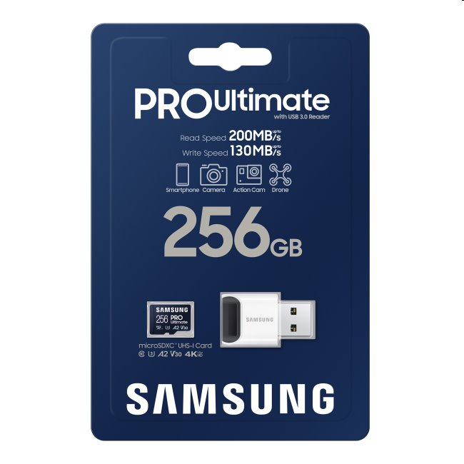 Samsung PRO Ultimate Micro SDXC 256GB + USB adaptér