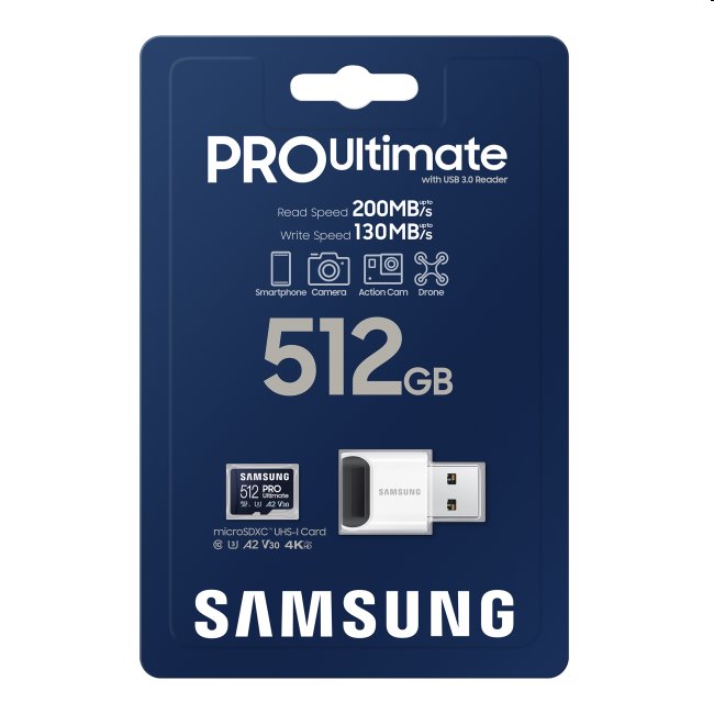 Samsung PRO Ultimate Micro SDXC 512GB + USB adaptér Samsung PRO Ultimate Micro SDXC 512GB + USB adaptér