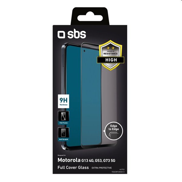 Tvrzené sklo SBS Full Cover pro Motorola Moto G13/G53/G73 5G, černé