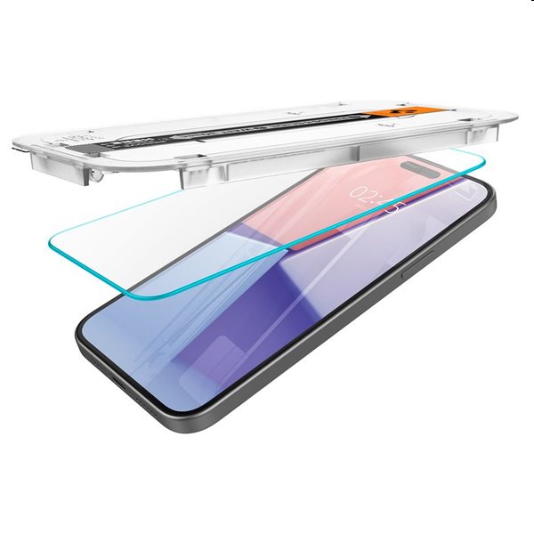 Tvrzené sklo Spigen tR ez Fit pro Apple iPhone 15 Plus, 2 kusy