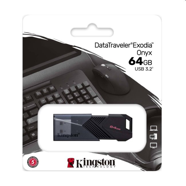 USB klíč Kingston DataTraveler Exodia Onyx, 64GB, USB 3.2 (gen 1)