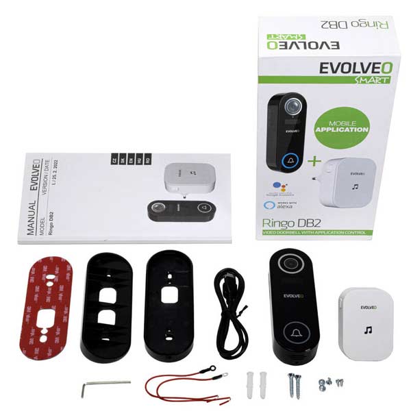 Evolveo Ringo DB2 - bezdrátový inteligentní videozvonek + zvonek do zásuvky Evolveo Ringo DB2 - bezdrátový inteligentní videozvonek + zvonek do zásuvky
