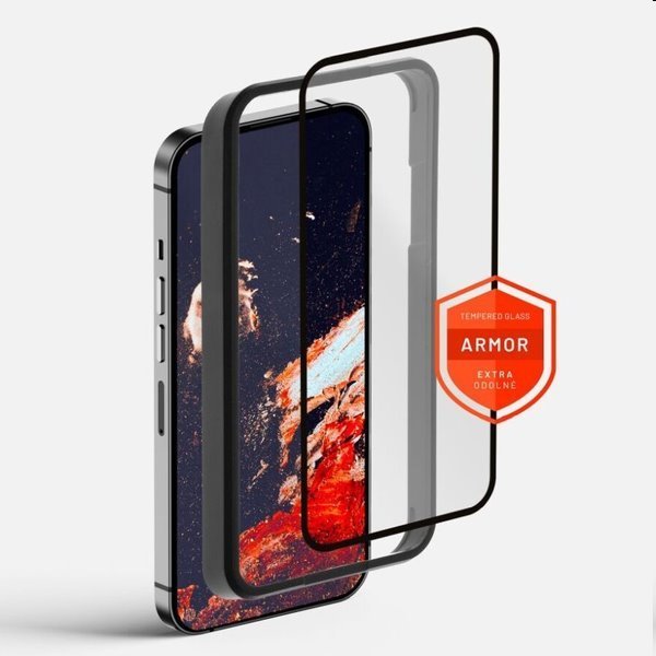 FIXED Armor prémiové ochranné tvrzené sklo pro Apple iPhone 15, černé