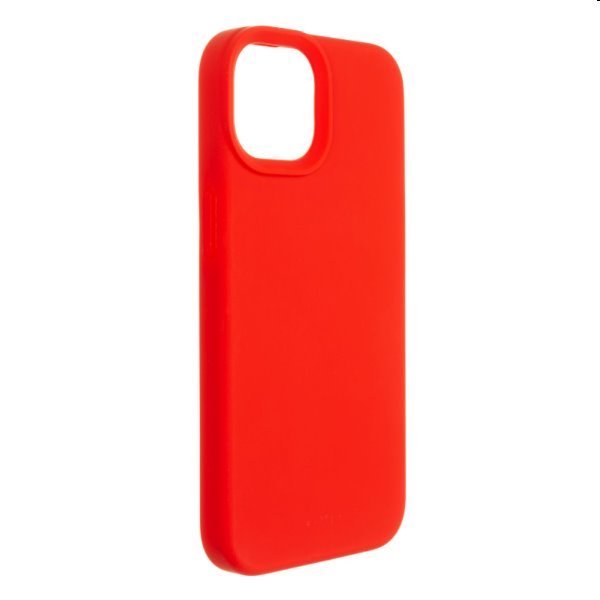 FIXED MagFlow Silikonový kryt s podporou Magsafe pro Apple iPhone 15, červený