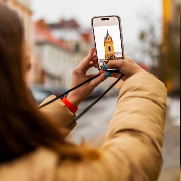 FIXED Pure Neck se šňůrkou na krk pro Apple iPhone 15 Plus, černá FIXED Pure Neck se šňůrkou na krk pro Apple iPhone 15 Plus, černá