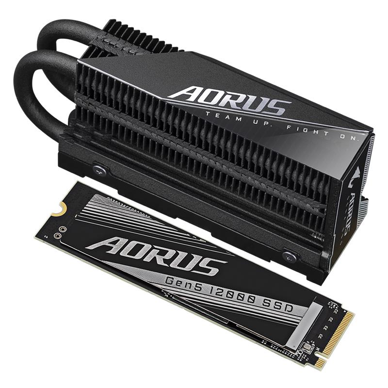 Gigabyte AORUS 12000 SSD 1TB M.2 NVMe Gen5, HeatSink 11700/9500 MBps Gigabyte AORUS 12000 SSD 1TB M.2 NVMe Gen5, HeatSink 11700/9500 MBps