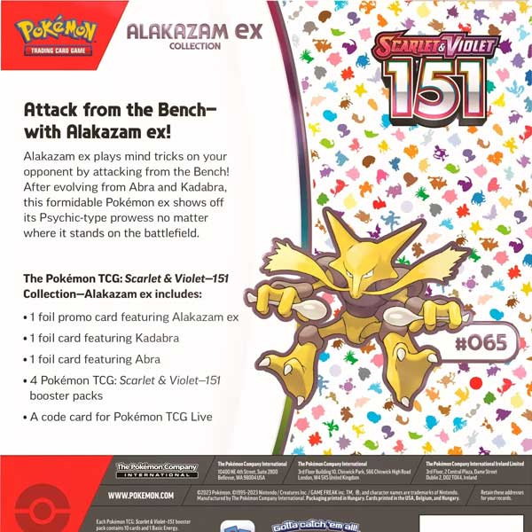 Kartová hra Pokémon TCG: Scarlet & Violet 151 Alakazam EX Collection (Pokémon)