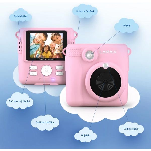 Lamax InstaKid1 dětský fotoaparát růžový Lamax InstaKid1 dětský fotoaparát růžový