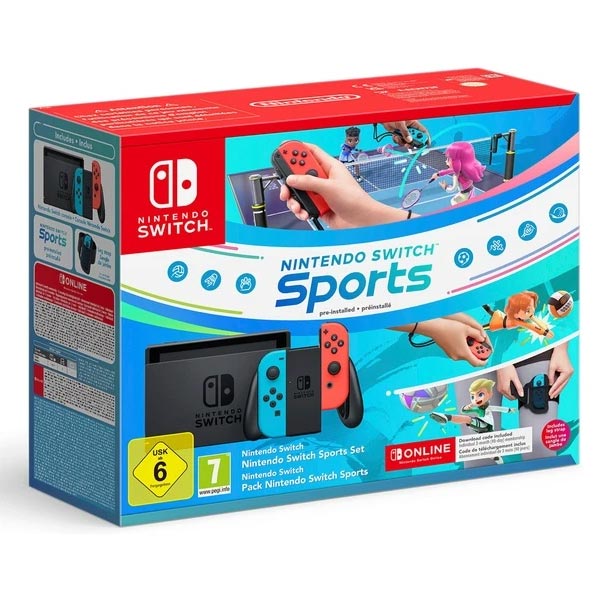 Nintendo Switch Neon + Switch Sports + 3 měsíční předplatné