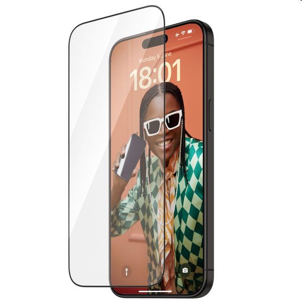 Ochranné sklo PanzerGlass Re:fresh UWF s aplikátorem pro Apple iPhone 15 Pro Max, černé