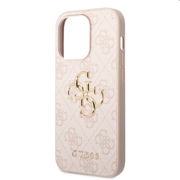 Pouzdro Guess PU 4G Metal Logo pro iPhone 15 Pro. Růžové