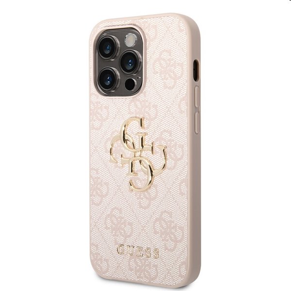 Pouzdro Guess PU 4G Metal Logo pro iPhone 15 Pro. Růžové Pouzdro Guess PU 4G Metal Logo pro iPhone 15 Pro. Růžové