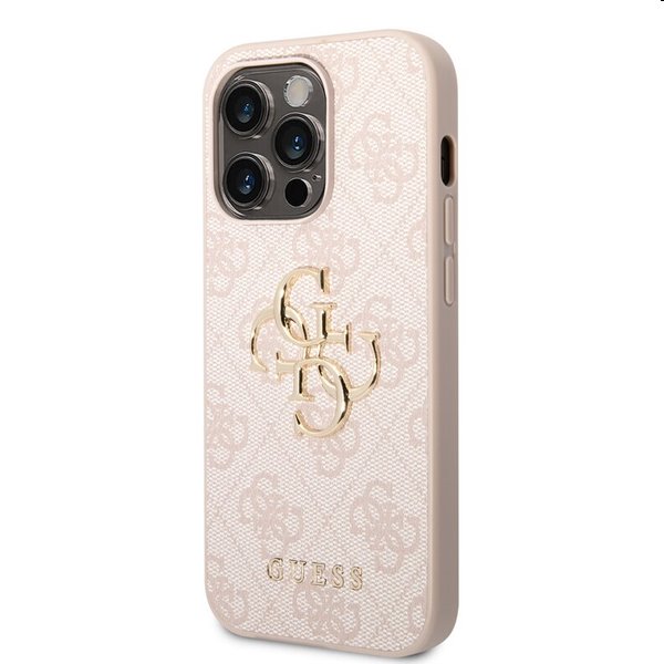 Pouzdro Guess PU 4G Metal Logo pro iPhone 15 Pro. Růžové