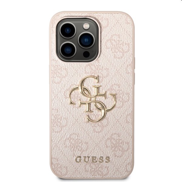 Pouzdro Guess PU 4G Metal Logo pro iPhone 15 Pro. Růžové
