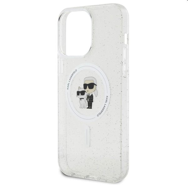 Pouzdro Karl Lagerfeld IML Glitter Karl and Choupette MagSafe pro Apple iPhone 15 Pro Max, transparentní Pouzdro Karl Lagerfeld IML Glitter Karl and Choupette MagSafe pro Apple iPhone 15 Pro Max, transparentní