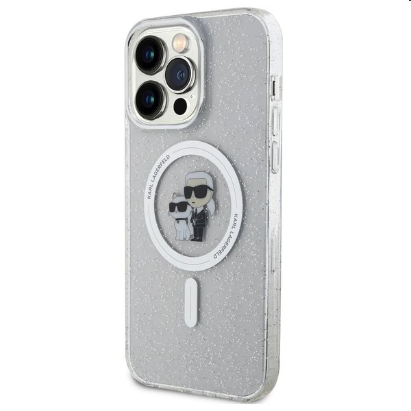 Pouzdro Karl Lagerfeld IML Glitter Karl and Choupette MagSafe pro Apple iPhone 15 Pro Max, transparentní Pouzdro Karl Lagerfeld IML Glitter Karl and Choupette MagSafe pro Apple iPhone 15 Pro Max, transparentní
