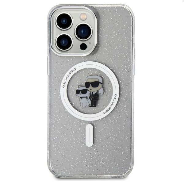 Pouzdro Karl Lagerfeld IML Glitter Karl and Choupette MagSafe pro Apple iPhone 15 Pro Max, transparentní Pouzdro Karl Lagerfeld IML Glitter Karl and Choupette MagSafe pro Apple iPhone 15 Pro Max, transparentní