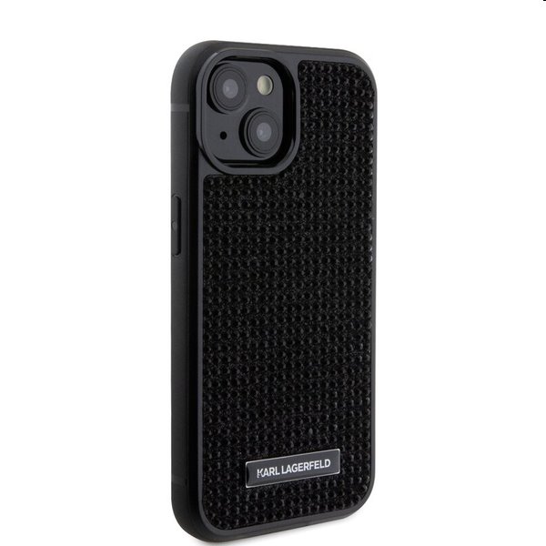 Pouzdro Karl Lagerfeld Rhinestone Plate Metal Logo pro Apple iPhone 15, černé Pouzdro Karl Lagerfeld Rhinestone Plate Metal Logo pro Apple iPhone 15, černé