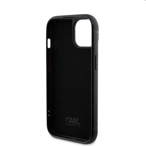 Pouzdro Karl Lagerfeld Rhinestone Plate Metal Logo pro Apple iPhone 15, černé Pouzdro Karl Lagerfeld Rhinestone Plate Metal Logo pro Apple iPhone 15, černé