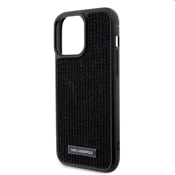 Pouzdro Karl Lagerfeld Rhinestone Plate Metal Logo pro Apple iPhone 15 Pro Max, černé Pouzdro Karl Lagerfeld Rhinestone Plate Metal Logo pro Apple iPhone 15 Pro Max, černé