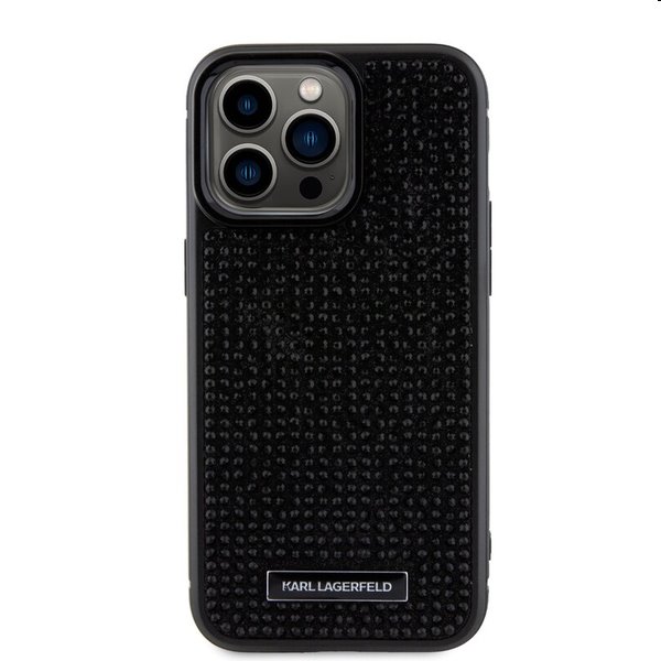 Pouzdro Karl Lagerfeld Rhinestone Plate Metal Logo pro Apple iPhone 15 Pro Max, černé Pouzdro Karl Lagerfeld Rhinestone Plate Metal Logo pro Apple iPhone 15 Pro Max, černé