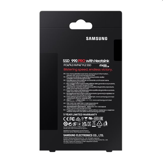 Samsung SSD 990 PRO s chladičem, 4TB, NVMe M.2