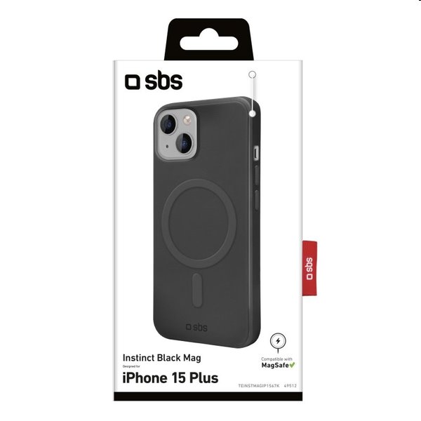 SBS pouzdro Instinct s MagSafe pro Apple iPhone 15 Plus, černé