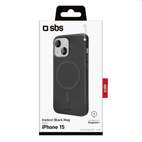 SBS pouzdro Instinct s MagSafe pro Apple iPhone 15, černé