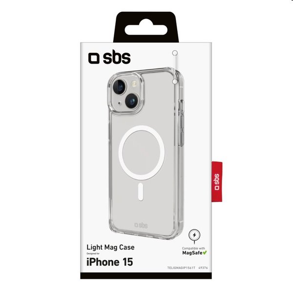 SBS Pouzdro Light Mag pro Apple iPhone 15, transparentní