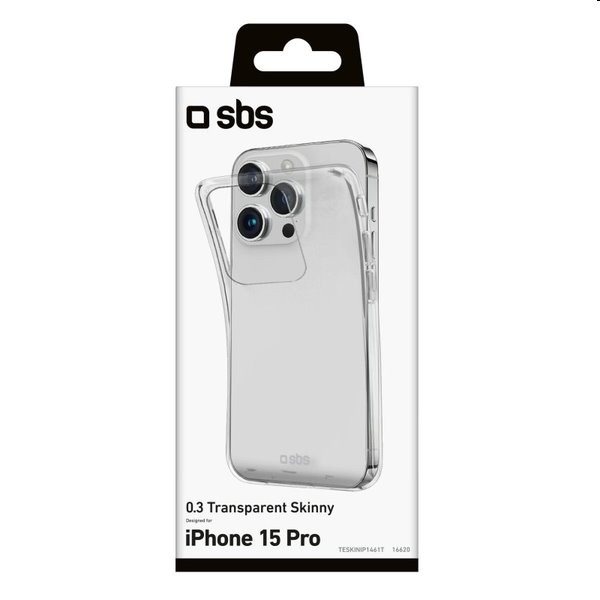 SBS pouzdro Skinny pro Apple iPhone 15 Pro, transparentní