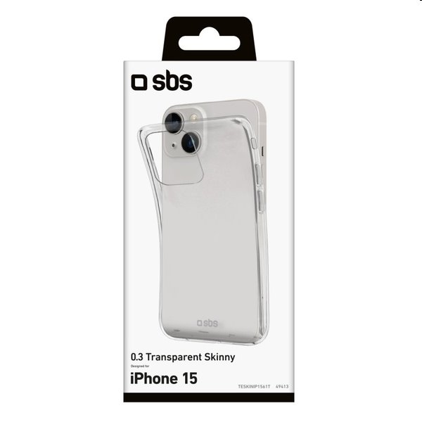 SBS pouzdro Skinny pro Apple iPhone 15, transparentní