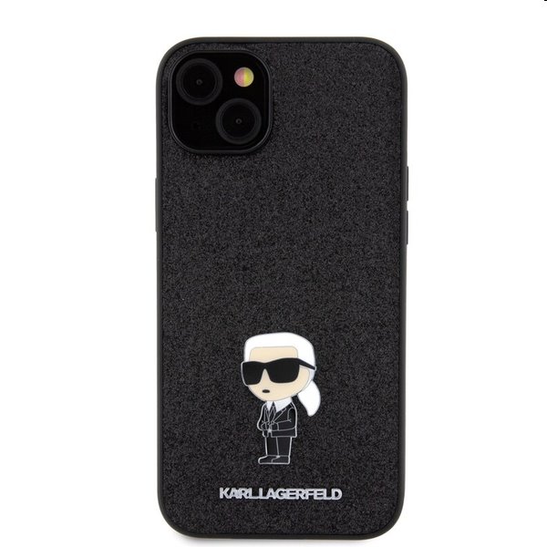 Karl Lagerfeld Fixed Glitter Metal Ikonik pro Apple iPhone 15, černé