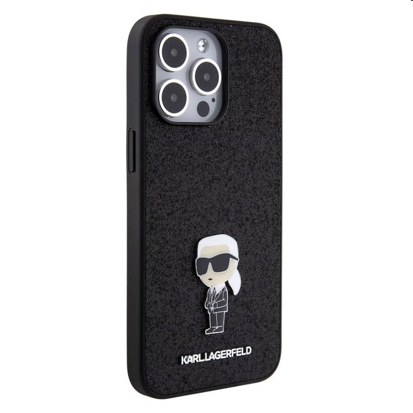 Karl Lagerfeld Fixed Glitter Metal Ikonik pro Apple iPhone 15 Pro Max, černé